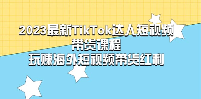 2023最新TikTok·达人短视频带货课程，玩赚海外短视频带货·红利-悟空知识星球