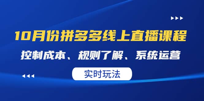 某收费10月份拼多多线上直播课： 控制成本、规则了解、系统运营。实时玩法-悟空知识星球