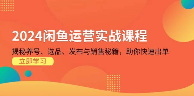 （13290期）2024闲鱼运营实战课程：揭秘养号、选品、发布与销售秘籍，助你快速出单-悟空知识星球