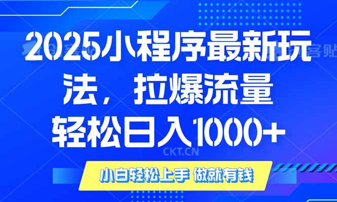 （14028期）2025年小程序最新玩法，流量直接拉爆，单日稳定变现1000+-悟空知识星球