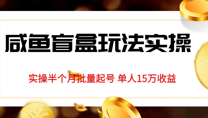独家首发咸鱼盲盒玩法实操，半个月批量起号单人15万收益揭秘-悟空知识星球