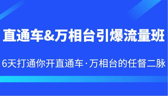直通车&万相台引爆流量班 6天打通你开直通车·万相台的任督二脉-悟空知识星球