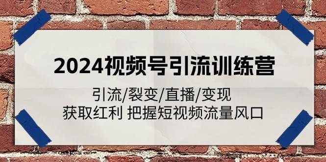 2024视频号引流训练营：引流/裂变/直播/变现 获取红利 把握短视频流量风口-悟空知识星球