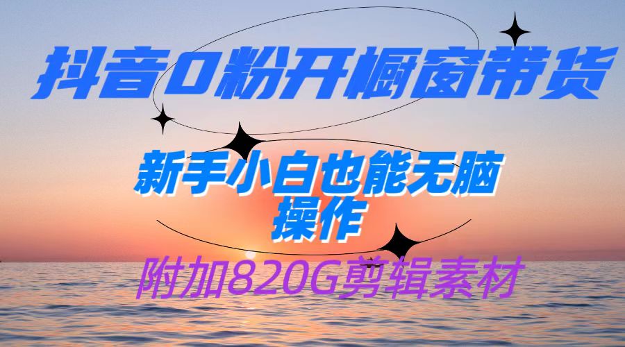 抖音0粉开橱窗带货，日入500+，新手小白也能无脑操作【附加820G剪辑资料】-悟空知识星球