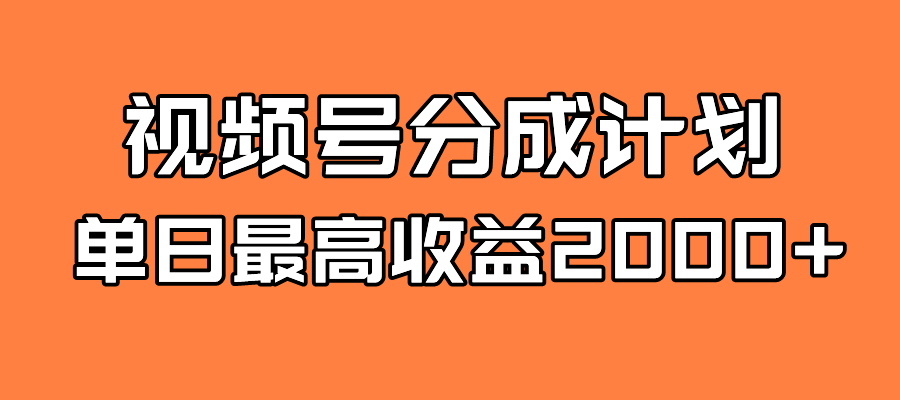全新蓝海 视频号掘金计划 日入2000+-悟空知识星球