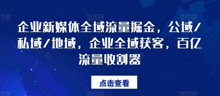 企业新媒体全域流量掘金，公域/私域/地域，企业全域获客，百亿流量收割器-悟空知识星球
