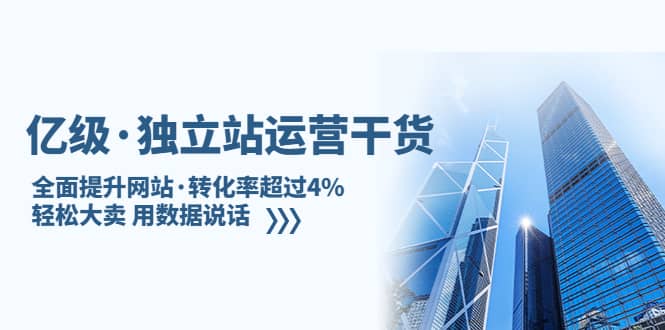 独立站运营干货：全面提升网站·转化率超过4%，轻松大卖 用数据说话-悟空知识星球