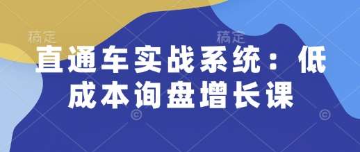 直通车实战系统：低成本询盘增长课，让个人通过技能实现升职加薪，让企业低成本获客，订单源源不断-悟空知识星球