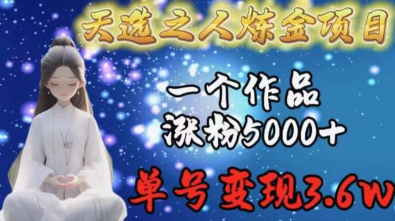 天选之人炼金项目，一个作品涨粉5000+，单号变现3.6w【揭秘】-悟空知识星球