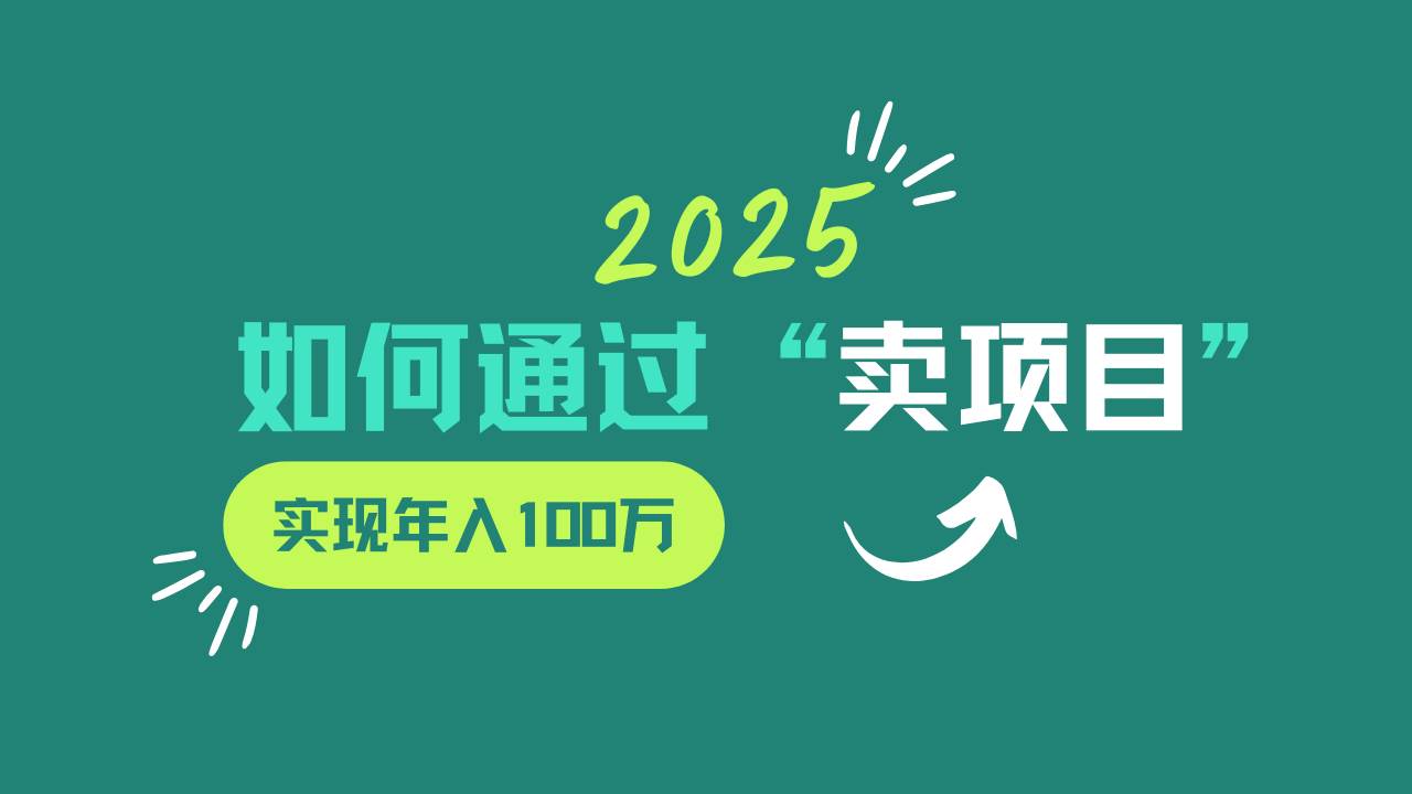 2025年如何通过“卖项目”实现年入100w-悟空知识星球