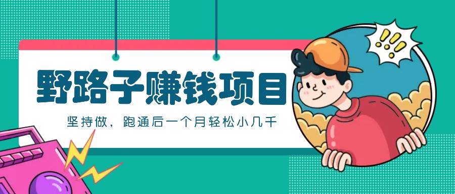 一个人就能操作的野路子赚钱项目，零成本零门槛坚持做，跑通后一个月小几千！-悟空知识星球
