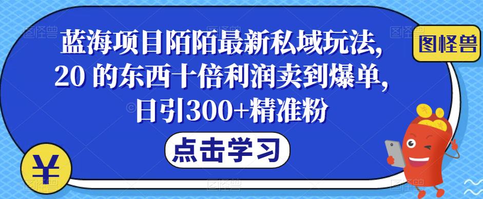 蓝海项目陌陌最新私域玩法，20 的东西十倍利润卖到爆单，日引300+精准粉【揭秘】-悟空知识星球