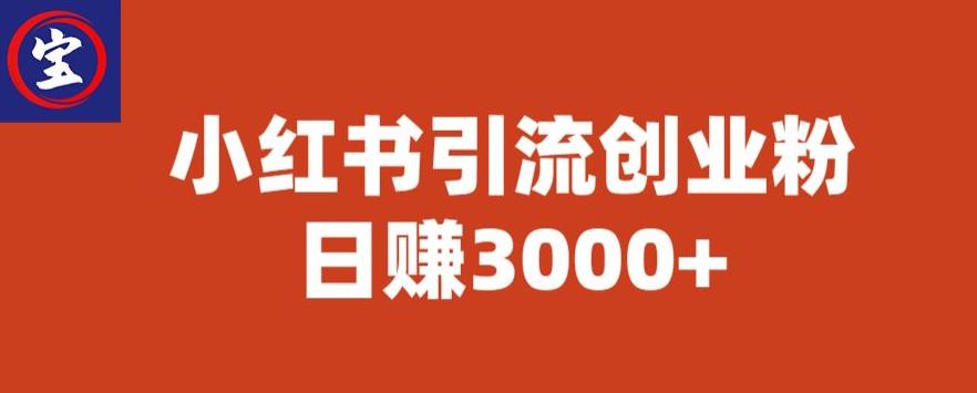 宝哥小红书引流创业粉，日赚3000+【揭秘】-悟空知识星球