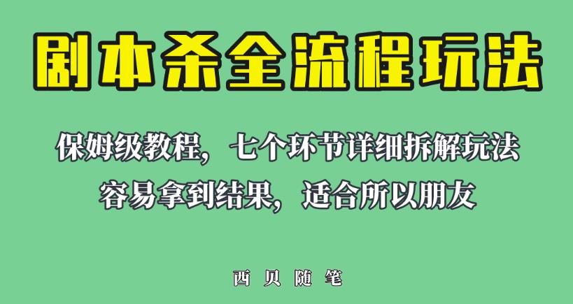 适合所有朋友的剧本杀全流程玩法，虚拟资源单天200-500收益！【揭秘】-悟空知识星球