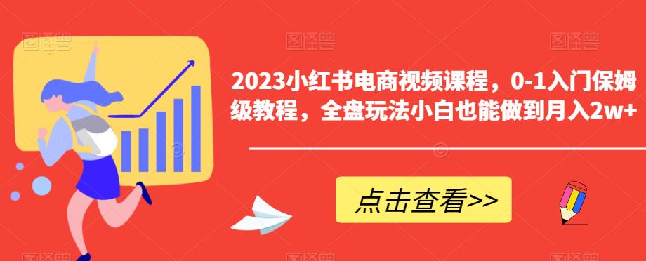 2023小红书电商视频课程，0-1入门保姆级教程，全盘玩法小白也能做到月入2w+-悟空知识星球