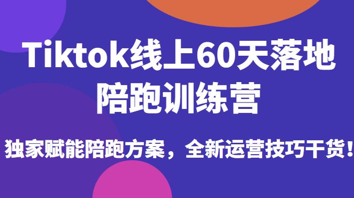 Tiktok线上60天落地陪跑训练营，独家赋能陪跑方案，全新运营技巧干货-悟空知识星球
