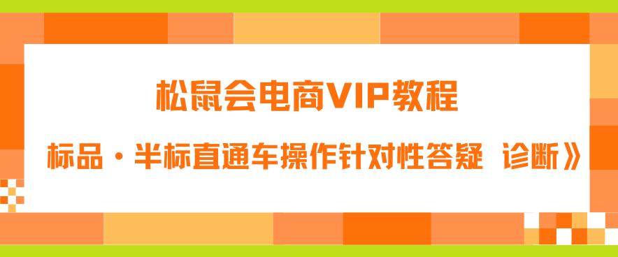 松鼠会电商VIP教程：松鼠《付费推广标品·半标直通车操作针对性答疑&诊断》-悟空知识星球