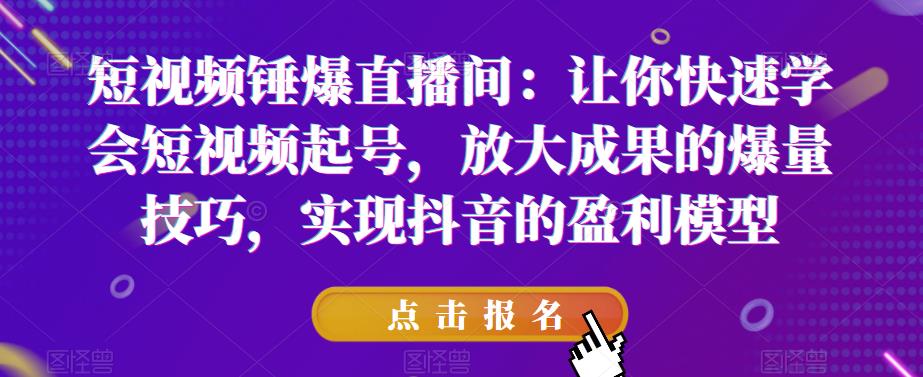 短视频锤爆直播间:让你快速学会短视频起号,放大成果的爆量技巧,实现抖音的盈利模型-悟空知识星球