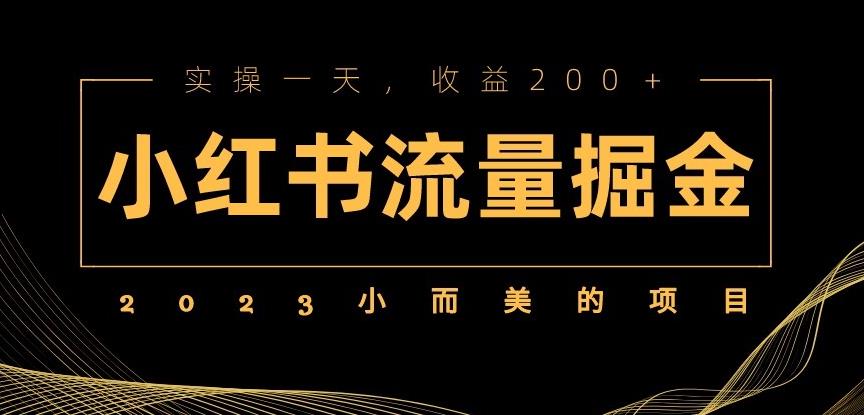 2023小而美的项目,小红书流量掘金,实操一天,收益200+【揭秘】-悟空知识星球