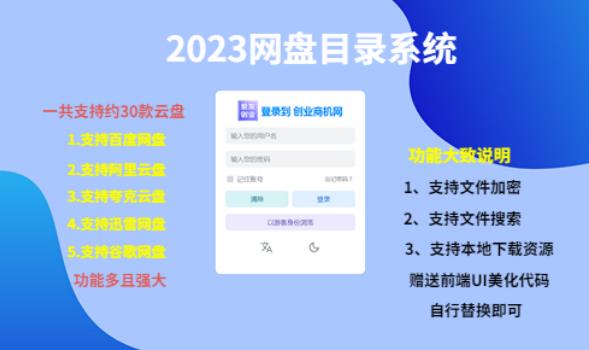 （项目课程）2023网盘目录运营系统，一键安装教学，一共支持约30款云盘-悟空知识星球