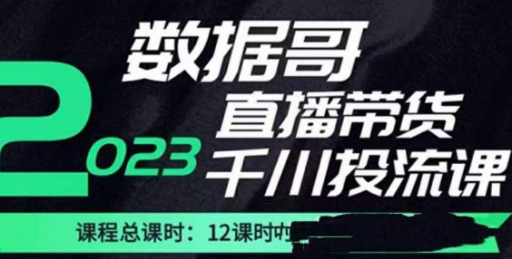 数据哥2023直播电商巨量千川付费投流实操课，快速掌握直播带货运营投放策略-悟空知识星球