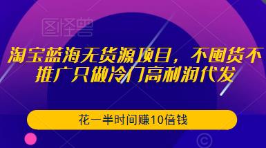 淘宝蓝海无货源项目,不囤货不推广只做冷门高利润代发,花一半时间赚10倍钱-悟空知识星球