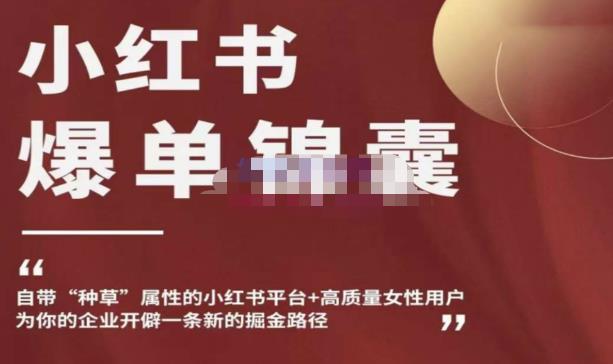 小红书爆单锦囊，自带种草属性+高质量女性用户，为你的企业开辟一条新的掘金路径-悟空知识星球