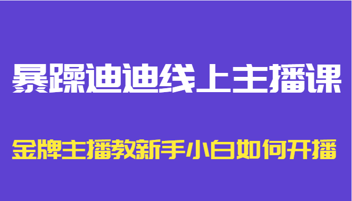 暴躁迪迪线上主播课,金牌主播教新手小白如何开播-悟空知识星球