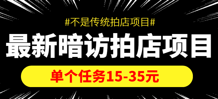 最新暗访拍店信息差项目，单个任务15-35元（不是传统拍店项目）-悟空知识星球