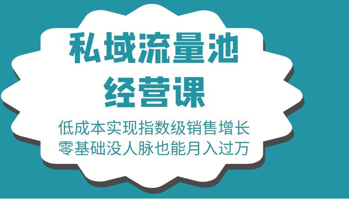 16堂私域流量池经营课：低成本实现指数级销售增长，零基础没人脉也能月入过万-悟空知识星球