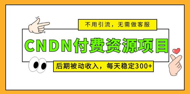 CNDN付费资源项目，不用引流，无需做客服，后期被动收入-悟空知识星球