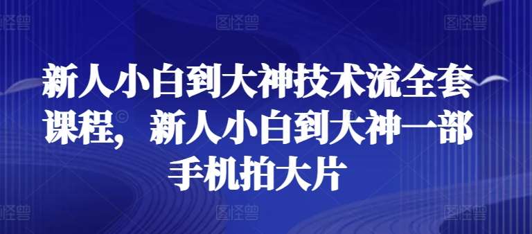 新人小白到大神技术流全套课程，新人小白到大神一部手机拍大片-悟空知识星球