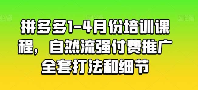 拼多多1-4月份培训课程，自然流强付费推广全套打法和细节-悟空知识星球