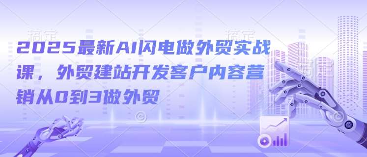 2025最新AI闪电做外贸实战课，外贸建站开发客户内容营销从0到3做外贸-悟空知识星球