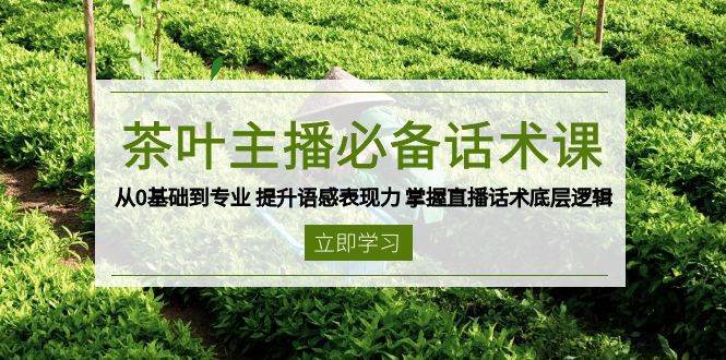 茶叶主播必备话术课 从0基础到专业 提升语感表现力 掌握直播话术底层逻辑-悟空知识星球
