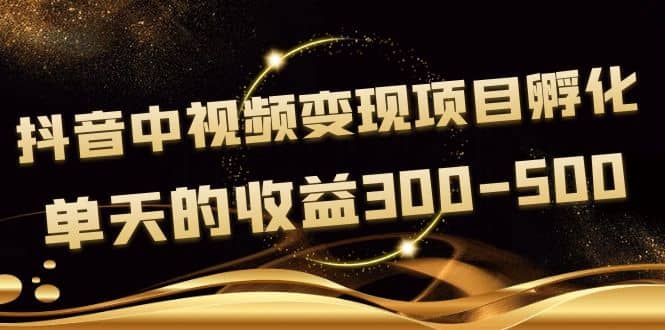 黄岛主《抖音中视频变现项目孵化》单天的收益300-500 操作简单粗暴-悟空知识星球