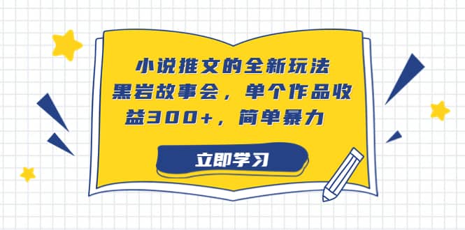 小说推文的全新玩法，黑岩故事会，单个作品收益300+，简单暴力-悟空知识星球