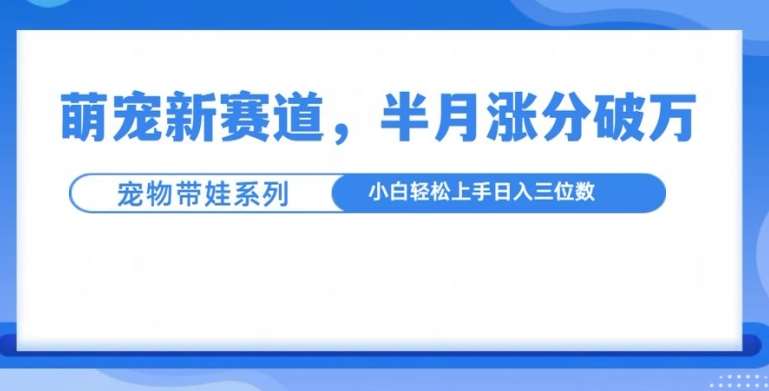 萌宠新赛道，萌宠带娃，半月涨粉10万+，小白轻松入手【揭秘】-悟空知识星球