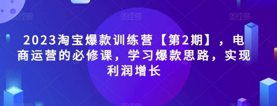 2023淘宝爆款训练营【第2期】，电商运营的必修课，学习爆款思路，实现利润增长-悟空知识星球