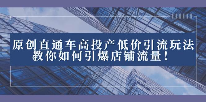 （8197期）2023直通车高投产低价引流玩法，教你如何引爆店铺流量！-悟空知识星球