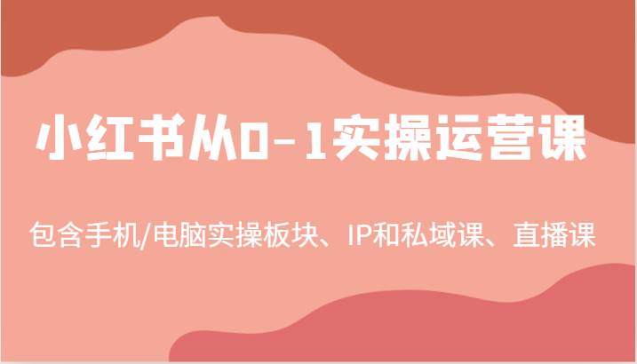 小红书从0-1实操运营课，包含手机/电脑实操板块、IP和私域课、直播课（97节）-悟空知识星球