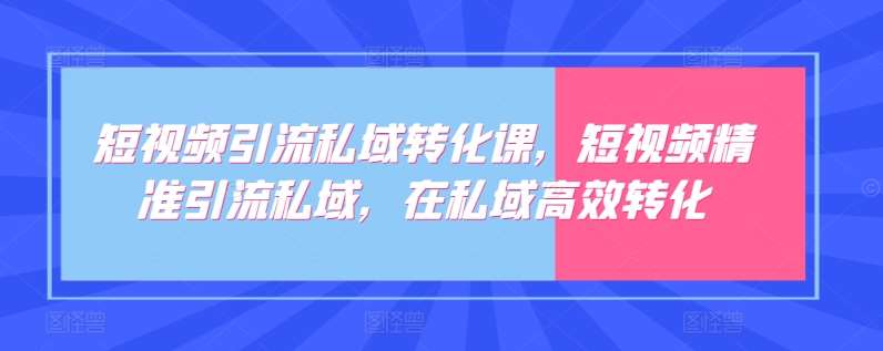 短视频引流私域转化课，短视频精准引流私域，在私域高效转化-悟空知识星球