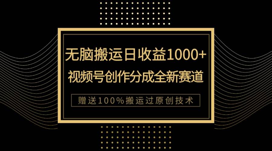 （7736期）单日收益1000+，新类目新赛道，视频号创作分成无脑搬运100%上热门-悟空知识星球
