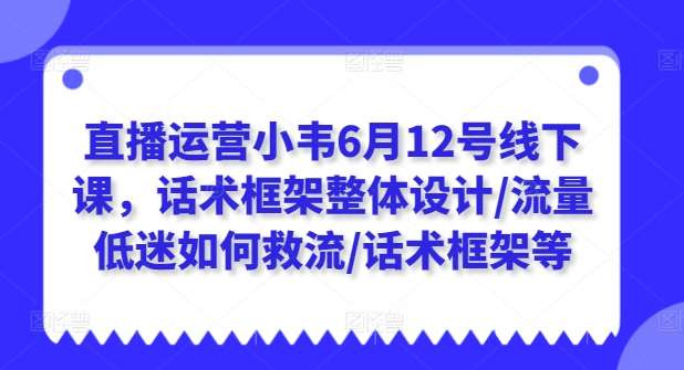直播运营小韦6月12号线下课，话术框架整体设计/流量低迷如何救流/话术框架等-悟空知识星球