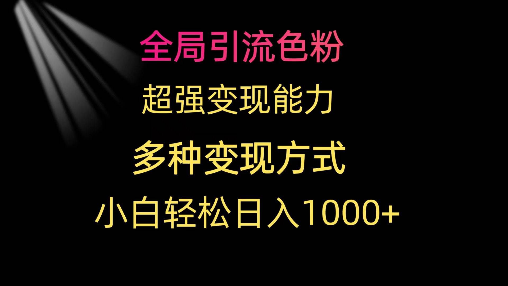 （9680期）全局引流色粉 超强变现能力 多种变现方式 小白轻松日入1000+-悟空知识星球