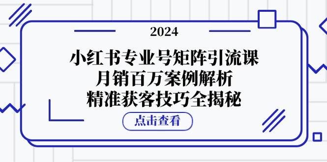 （12943期）小红书专业号矩阵引流课，月销百万案例解析，精准获客技巧全揭秘-悟空知识星球