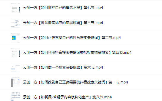 云创一方2022抖音SEO系列课程，教你如何快速上抖音搜索排名第一-悟空知识星球