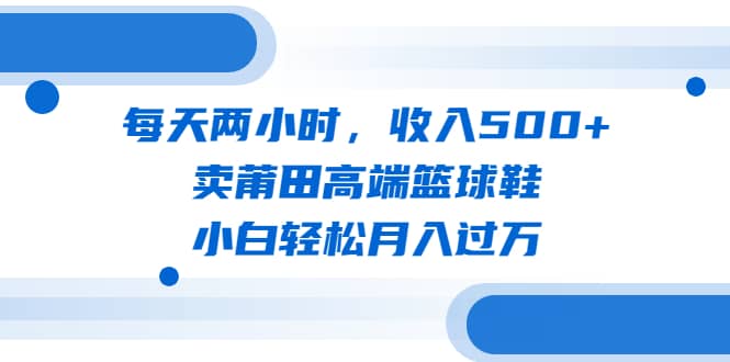 每天两小时，收入500+，卖莆田高端篮球鞋，小白轻松月入过万（教程+素材）-悟空知识星球