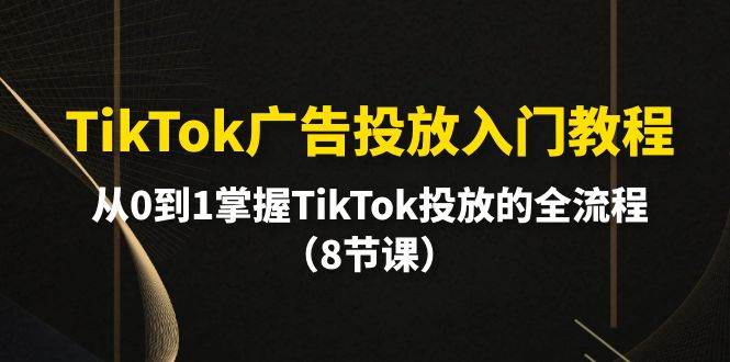 （10085期）TikTok广告投放入门教程，从0到1掌握TikTok投放的全流程（8节课）-悟空知识星球