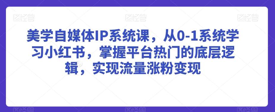 美学自媒体IP系统课，从0-1系统学习小红书，掌握平台热门的底层逻辑，实现流量涨粉变现-悟空知识星球